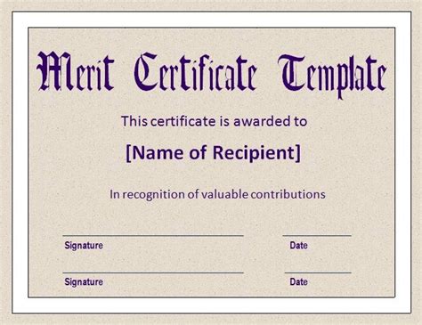 10+ Certificate of Merit Templates | Free Printable Word & PDF Formats | Certificate templates ...