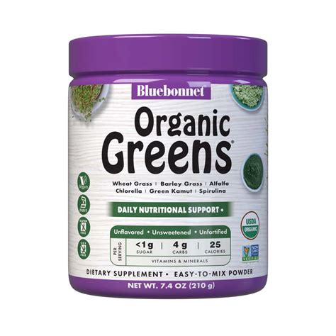 BLUEBONNET ORGANIC GREENS POWDER 7.4 OZ – Natures Health Shoppe