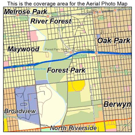 Aerial Photography Map of Forest Park, IL Illinois