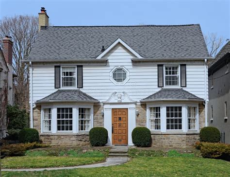 Middle Class Houses on American Suburban Street Stock Image - Image of ...