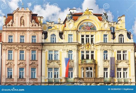 Prague house architecture stock photo. Image of ornament - 36386950