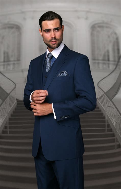 STATEMENT TZ-100 INDIGO, REGULAR FIT SUIT 3PC, 100% WOOL ITALY – Studio ...