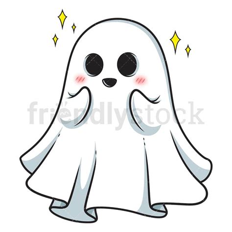 Cute Sheet Ghost Cartoon Clipart Vector - FriendlyStock