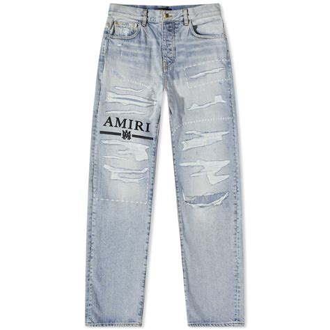 AMIRI Ma Bar Logo Straight Jeans Stone Indigo | END. (GB)