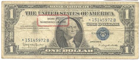 U. S 1957 B One Dollar Silver Certificate Star Note 5972