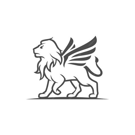 Premium Vector | Lion with wings logo template vector