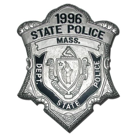 Shop Massachusetts State Police Department Solid Replica Wooden Badge ...