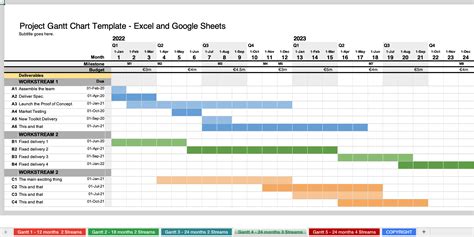 Gantt Chart Excel Template - Google Sheets Compatible