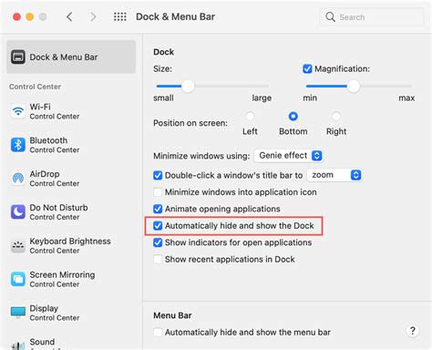 How to automatically hide (and show) the Dock on Mac