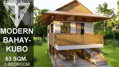 MODERN BAHAY-KUBO | 53SQM. TWO-BEDROOM HOUSE WITH INTERIOR DESIGN |MODERN BALAI - YouTube ...