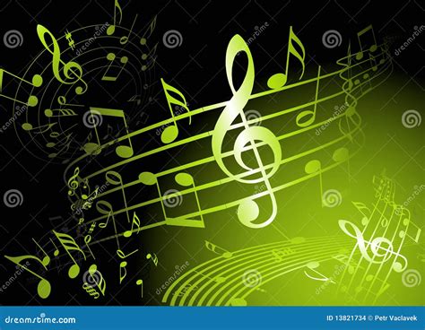 Green Music Notes Background, Musical Notes - Vector | CartoonDealer.com #117693658