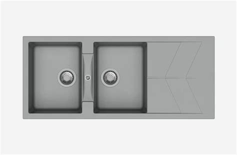 Eurodomo Double Grey Quartz Kitchen Sink, Size: 45"x20" at Rs 18990 in Tiruppur