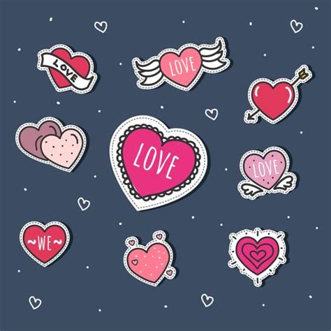 Heart Stickers Set Vector 183778 Vector Art at Vecteezy