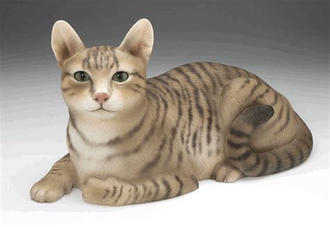 Sculpture Cat Urn- Brown Tabby