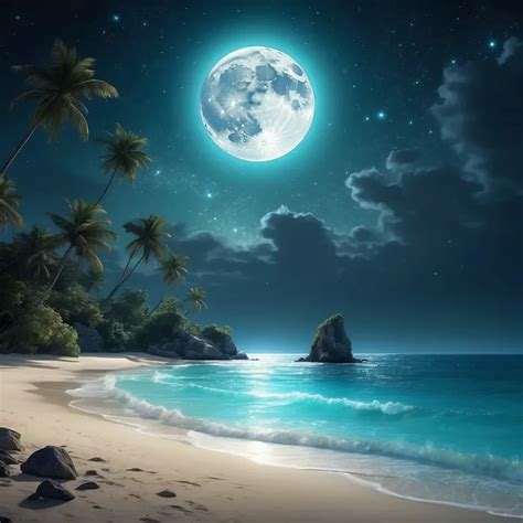 Moonlit Night Moonlight Landscape Photography Leonardo Prompt ...