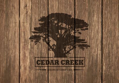 Free Cedar Tree Silhouette On Wooden Background 92843 Vector Art at ...