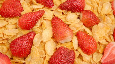 Wallpaper Cereal and strawberry 1920x1080 Full HD 2K Picture, Image