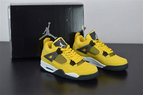 Air Jordan 4 ‘Lightning’ Tour Yellow/Dark Blue-Grey-White For Sale ...