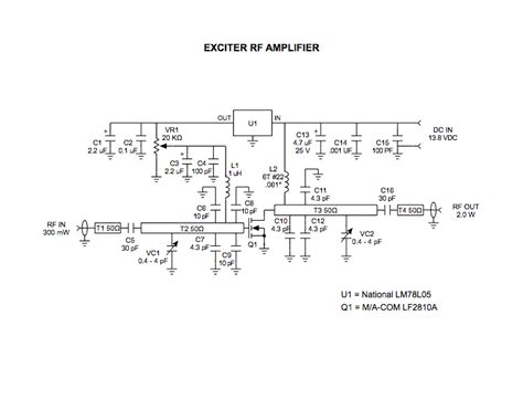 2W RF Amplifier with MOSFET LF2810A - Circuit Scheme