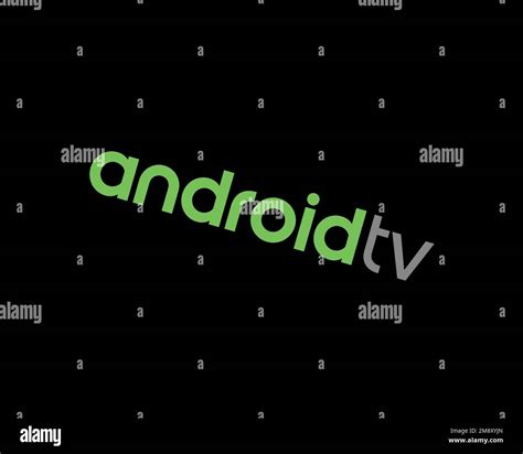 Android TV, rotated logo, black background B Stock Photo - Alamy