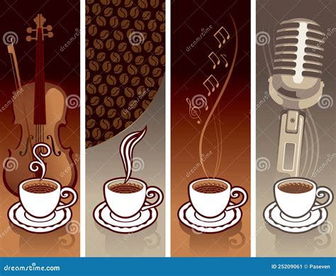 Coffee and music stock vector. Illustration of banner - 25209061