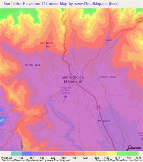 Elevation of San Isidro,Costa Rica Elevation Map, Topography, Contour