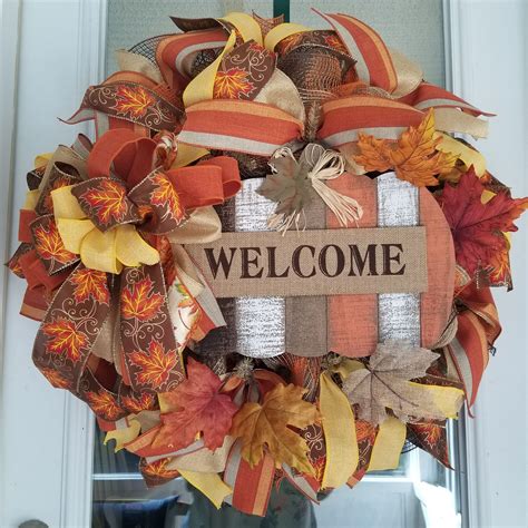 Beautiful Welcome Wreath. My favorite that I make this season | Wreaths, Wreath crafts ...