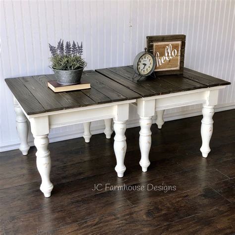 Beautiful Pair of Rustic Farmhouse End Tables These beautiful farmhouse style end tables have ...