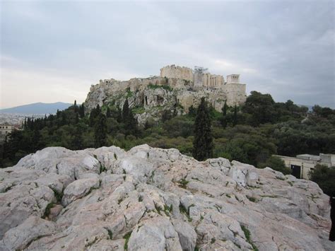 Athens, Greece. Mars Hill (where Paul preached about the "unknown God") looking towards the ...