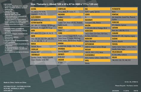 Car Cover Size Chart | Portal.posgradount.edu.pe