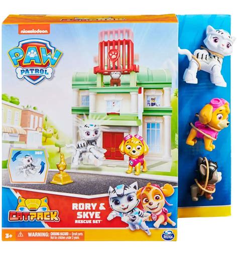 Paw Patrol Catpack Rory Skye Rescue Set Exclusive Playset with Hubcap ...