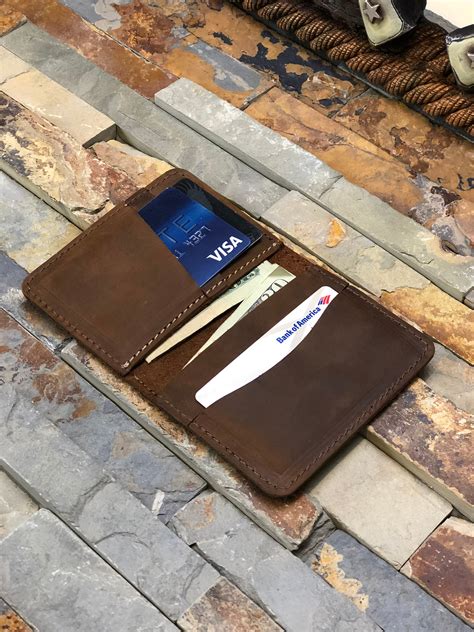 MONOGRAMMED Leather Wallet, Minimalist Mens Wallet, Bifold Wallet, Personalized Card Wallet ...