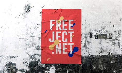 Free Download Poster Glued Mock-Up Template - PSD File