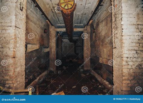 Basement in Old Abandoned Production Building or Factory Stock Image - Image of house, inside ...