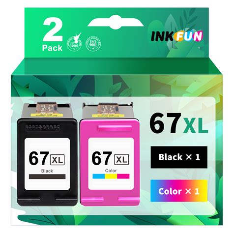 67XL 67 Ink for HP Printer Ink 67 XL 67XL Color Black Ink Cartridge Bundle for HP DeskJet 2700 ...