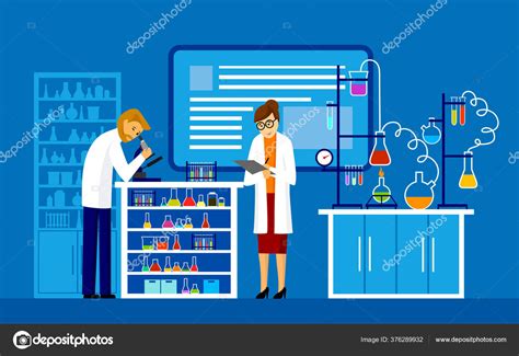 Scientists men and woman working at science lab Stock Vector by ...