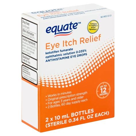 Equate Antihistamine Eye Drops Eye Itch Relief, 0.34 fl oz, 2 Ct. - Walmart.com - Walmart.com