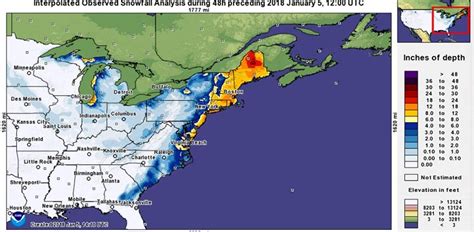 Snowfall map for East Coast storm | Climate and Agriculture in the Southeast