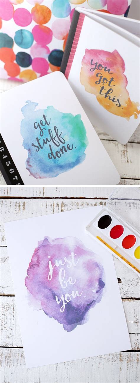 Free Printable watercolor saying (for notebook covers or other projects ...