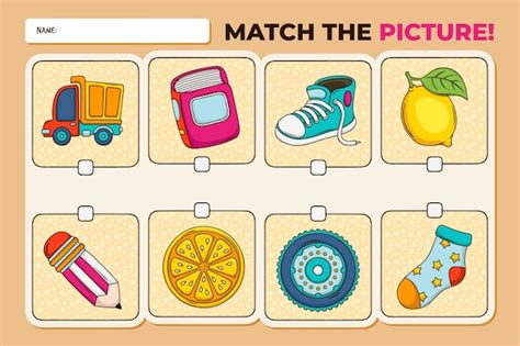 Free Vector | Cute match game with illustrations