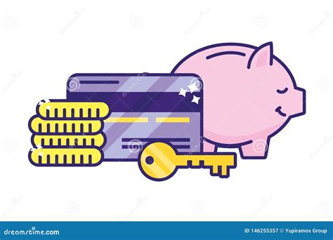 Saving money cartoon stock vector. Illustration of business - 146255357