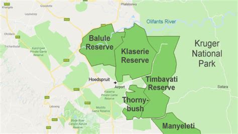 Map of Timbavati Game Reserve - Timbavati Game Reserve