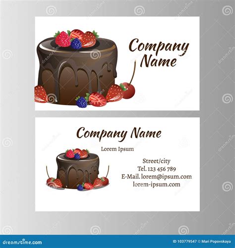 Business Card Template for Bakery Business. Stock Vector - Illustration of creative, frame ...