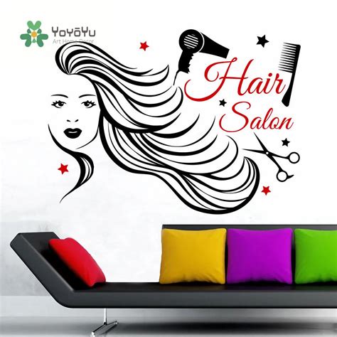 YOYOYU Wall Decal High Quality Hair Salon Girl Wall Sticker Barber Shop ...