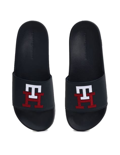 Buy Tommy Hilfiger Raised Embroidered Textured Slides - NNNOW.com