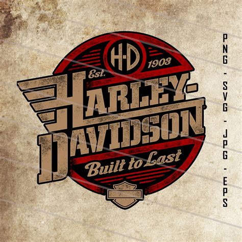 Vintage harley davidson svg retro harley davidson logo svg built to last 1903 harley davidson ...