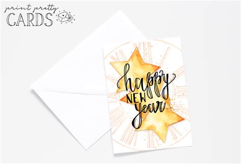 Free Printable New Year Card | Print Pretty Cards