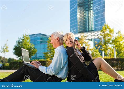 Business People Working Outdoors Stock Photo - Image of colleague ...