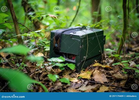 A Camera Trap for Wildlife Observation Discreetly Hidden in Bushes Stock Image - Image of ...