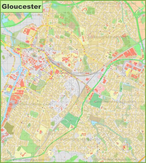 Detailed map of Gloucester - Ontheworldmap.com